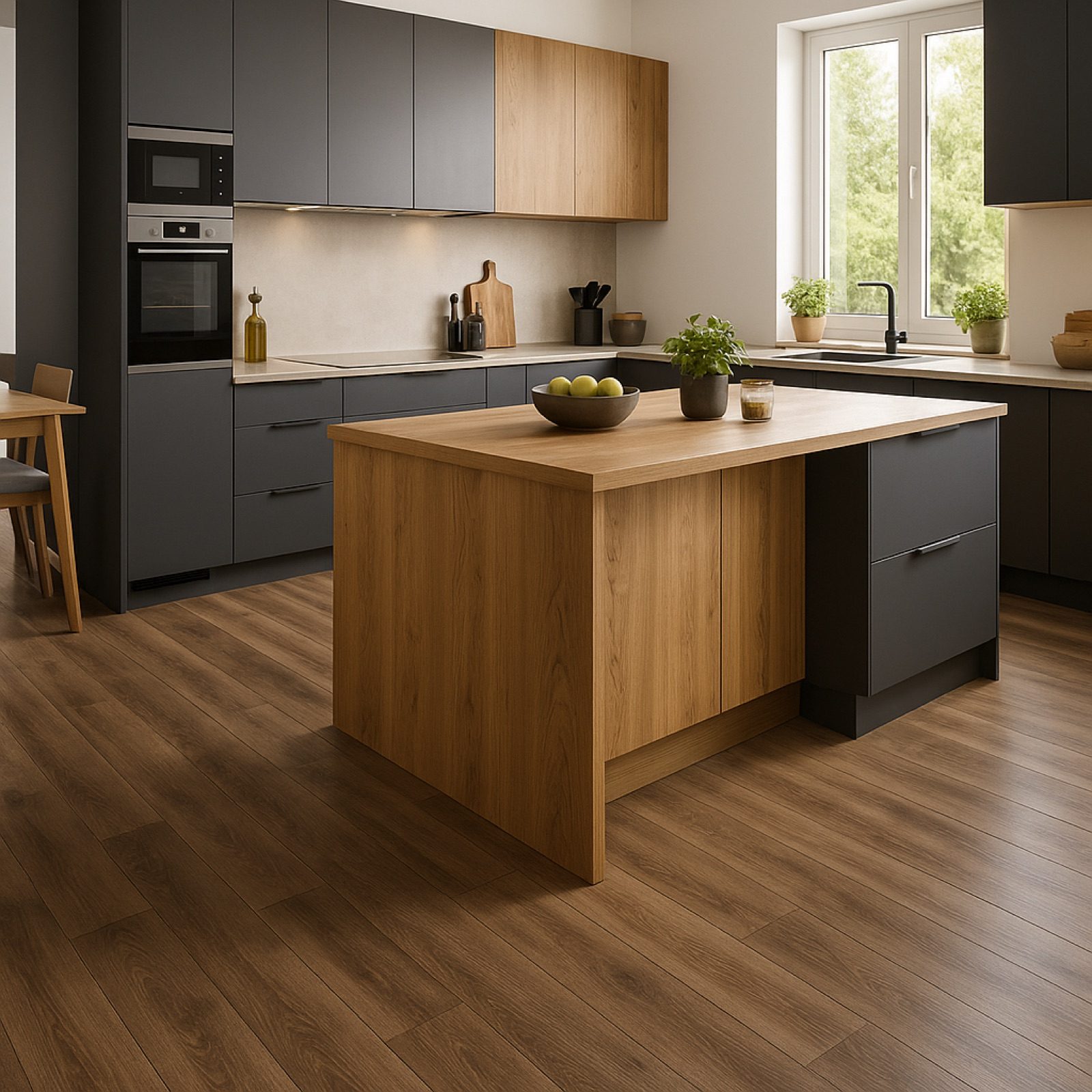 Vinyl Designboden in moderner Küche